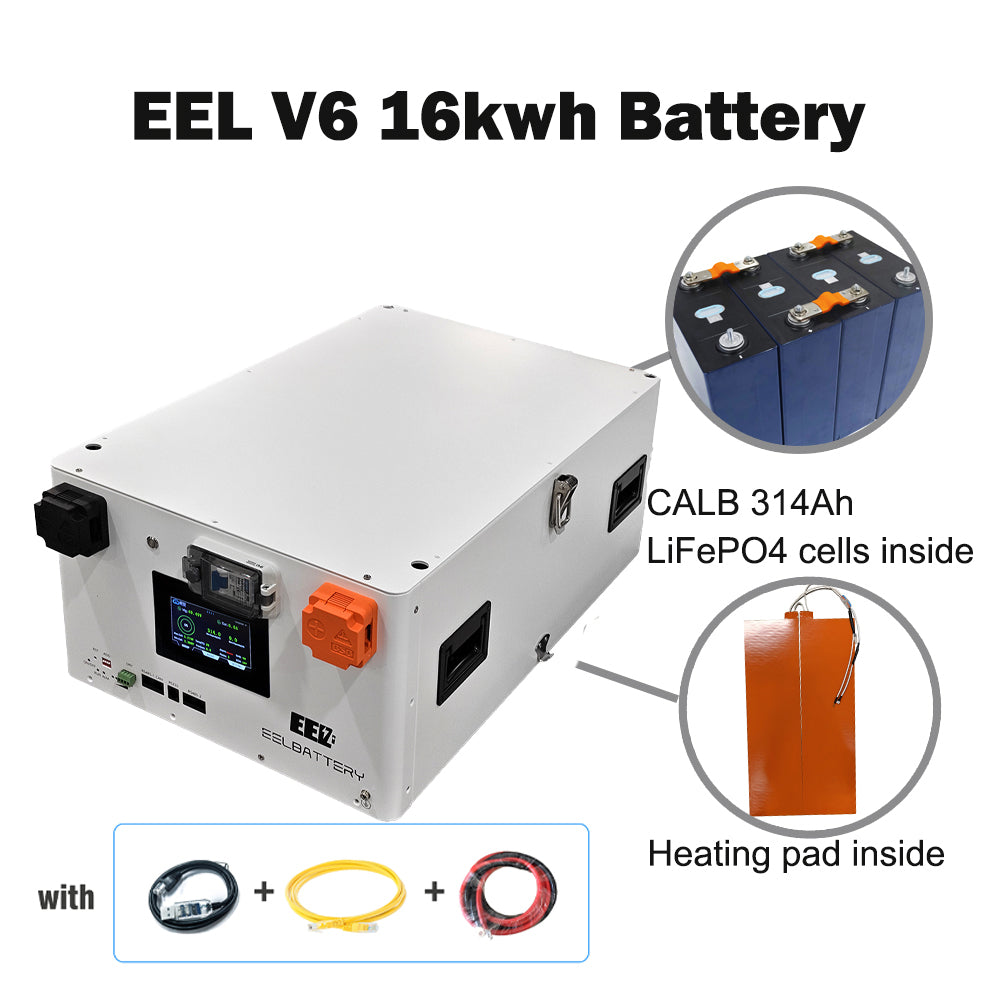 EEL 51.2v 15kwh 16Kwh Server Rack LiFePO4 JK V6 Home Solar Battery, For Household Energy Storage