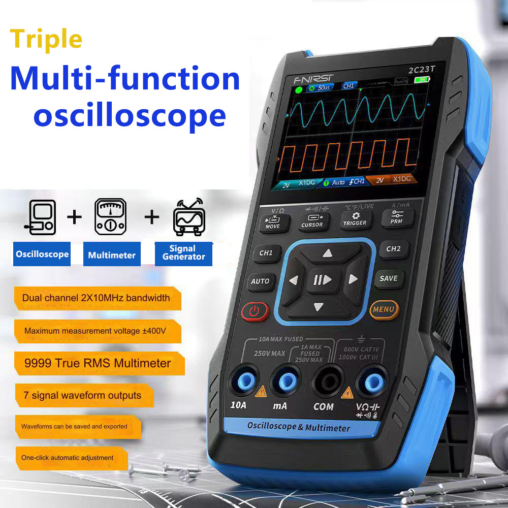 2C23T Digital Oscilloscope Dual Channel Multi-function 3-in-1 Handheld Signal Generator Multimeter