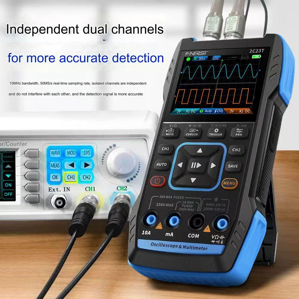 2C23T Digital Oscilloscope Dual Channel Multi-function 3-in-1 Handheld Signal Generator Multimeter