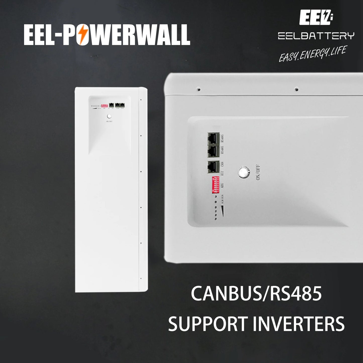 EEL Design 48V 16S Caja de kits de unidades de bricolaje BMS incorporado para pared de alimentación de 51,2 V (apto para celdas de 230/280/302Ah)