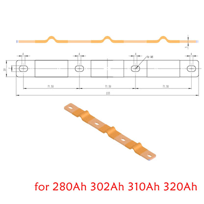 4PCS Flexible Nickel-Plated Copper Bus Bar Terminal Connectors with M3 Holes(Short/Long)