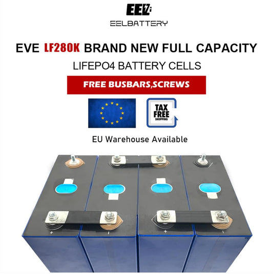 4PCS 280Ah 3.2V EVE lf280k Level A LiFePO4 Battery Cells with Bus Bars for DIY Solar EU Stock