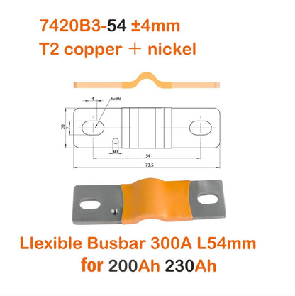 4PCS Flexible Nickel-Plated Copper Bus Bar Terminal Connectors with M3 hole