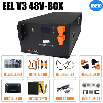 EEL V3 48V 16S Server Rack Battery DIY Unit 280 BOX 51.2V Stackable Type without Active Balancer