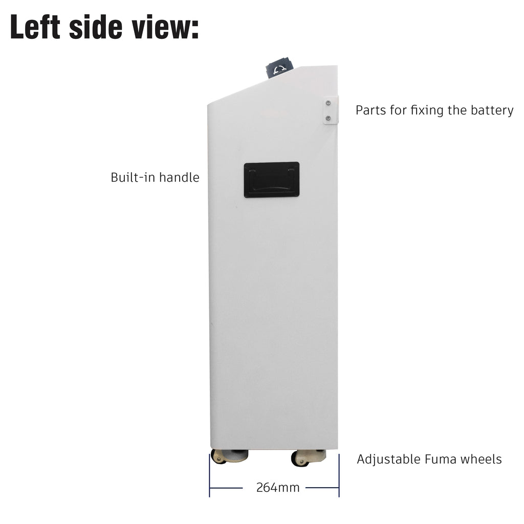 left side view of EEL 48V V2 DIY vertical battery box with EN BMS