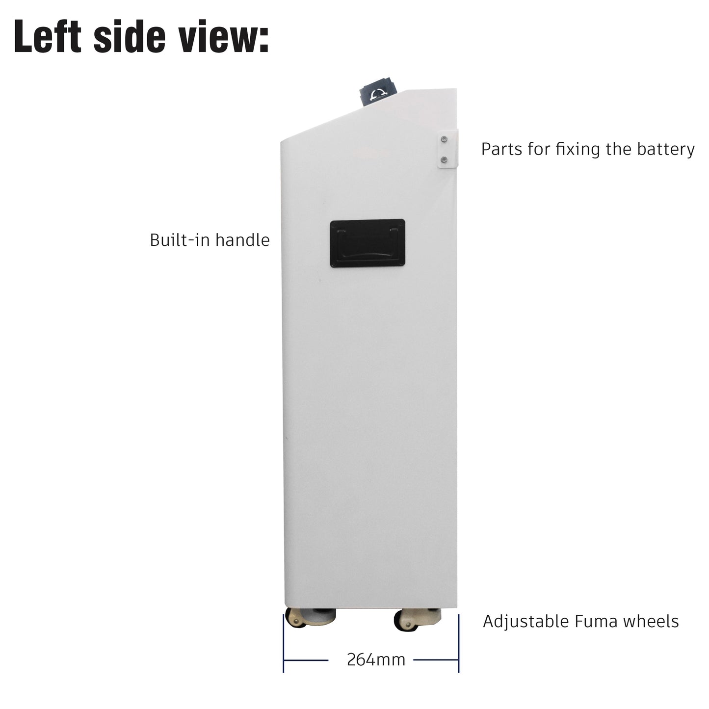 left side view of EEL 48V V2 DIY vertical battery box with EN BMS