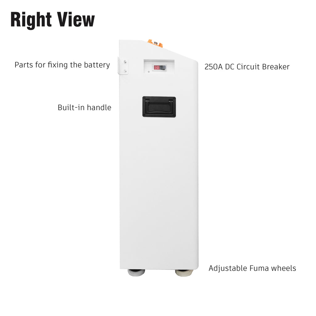 Right side view of EEL 48V V2 DIY vertical battery box with EN BMS