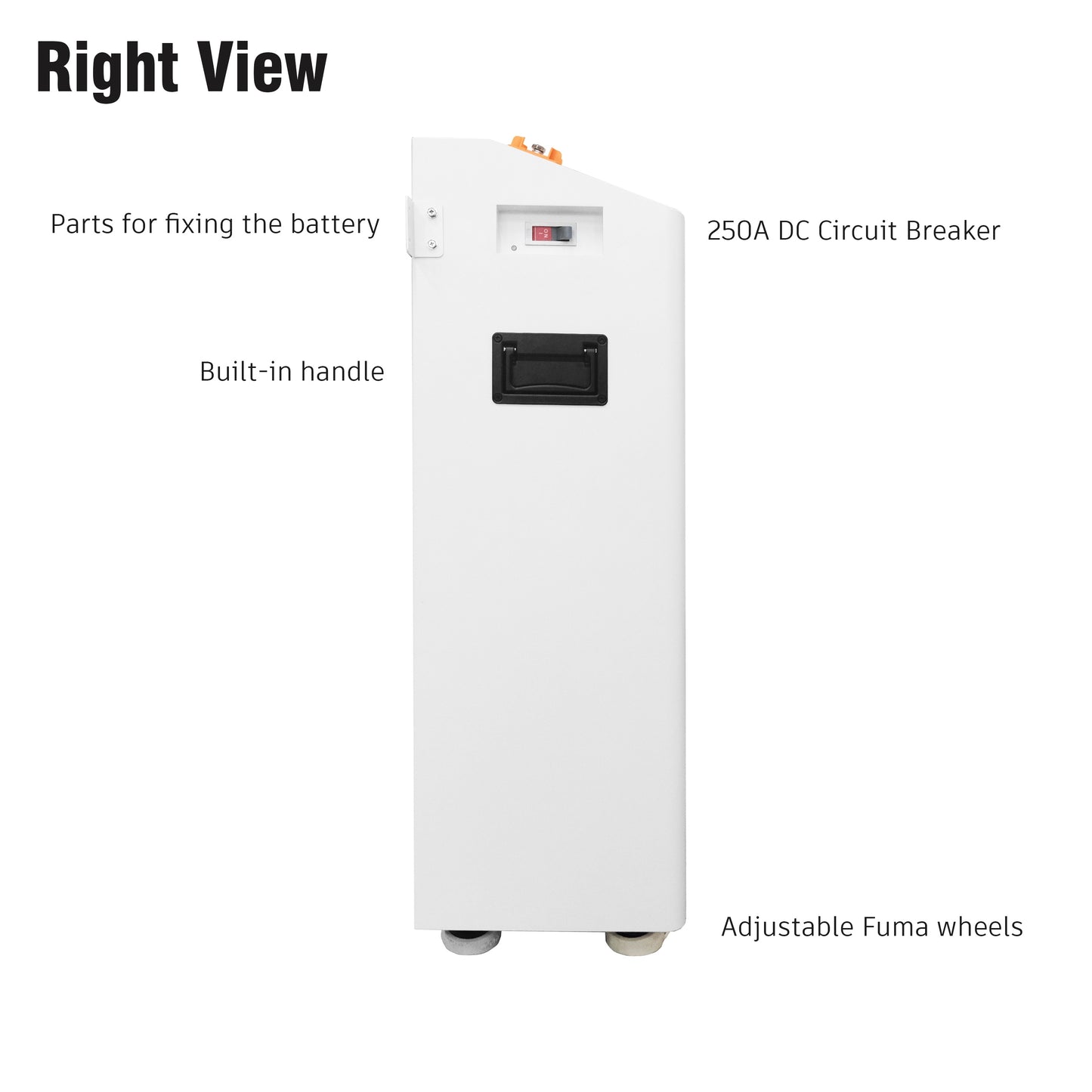 Right side view of EEL 48V V2 DIY vertical battery box with EN BMS