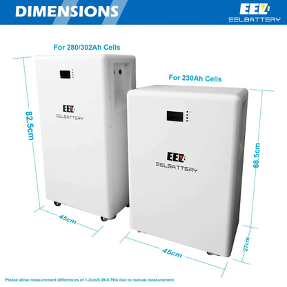 EEL 48V 16S DIY Vertical Battery Box DIY Kits Built-in EN BMS with Wheels(suit for 230/280/302Ah cells) for home solar