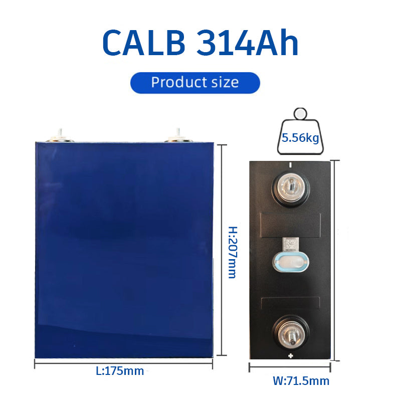 The dimensions(length,width and heighta) and weight of single calb 314ah lfp cell.
