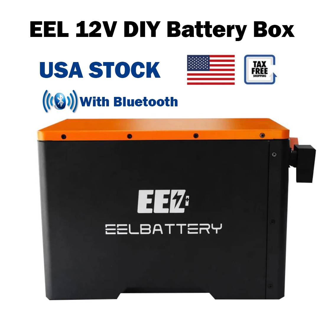 EEL 12V LiFePO4 battery case with JK 200A bluetooth BMS for Golf Cart,RV,EV,boat,USA Stock Pre-Sale