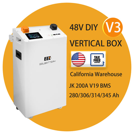 US Stock Pre-sale White V19 BMS V3 Vertical Box 16s 3.2V Lifepo4 Home Energy Storage Vertical EEL Battery Box
