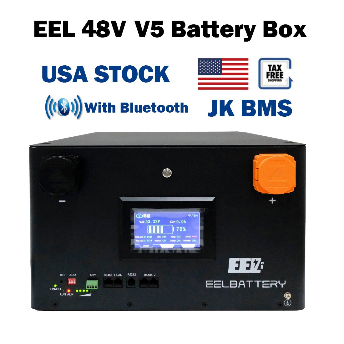 EEL 48V 16S JK V5 server rack battery box USA stock,with fast shipping and door-to-door delivery, it is definitely a good choice for solar DIY enthusiasts in North America.