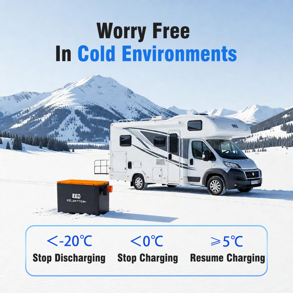 EEL 12V Deep-cycle LiFePO4 Battery , Built-in 200A JK BMS & Bluetooth,For Camping ,RV,EV