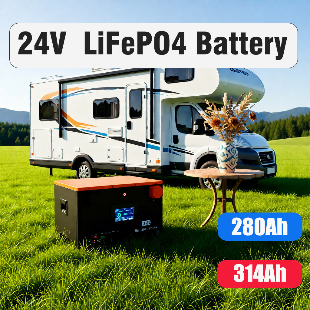 EEL 24V deep cycle lifepo4 battery for RV,EV,golf cart,mobile power supply.