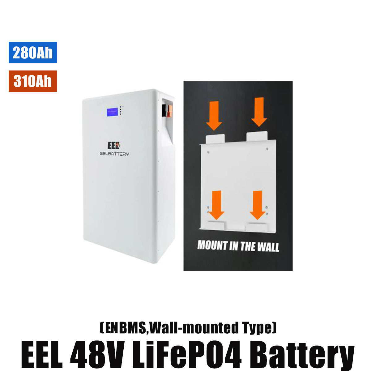 EEL 48V Power Wall LiFePO4 Battery , For Home Energy Storage
