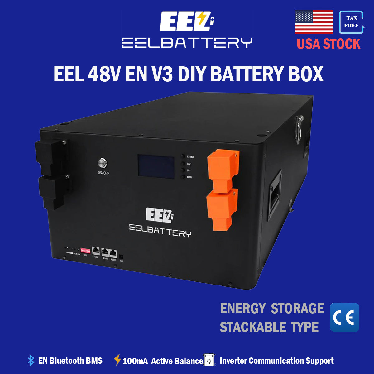 EEL 48V 16S V3 DIY battery box for home energy storage,USA Stock.