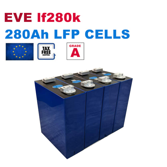 4 pilas de batería LiFePO4 de nivel A 280Ah 3,2 V EVE lf280k con barras colectoras para inventario solar de la UE de bricolaje 