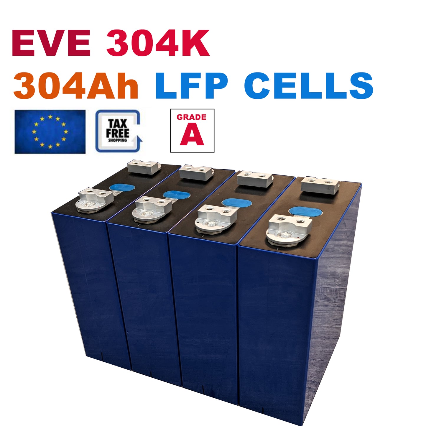 4PCS 3.2V Super EVE 304Ah  Grade A LiFePO4 Battery Cells ,EU stock