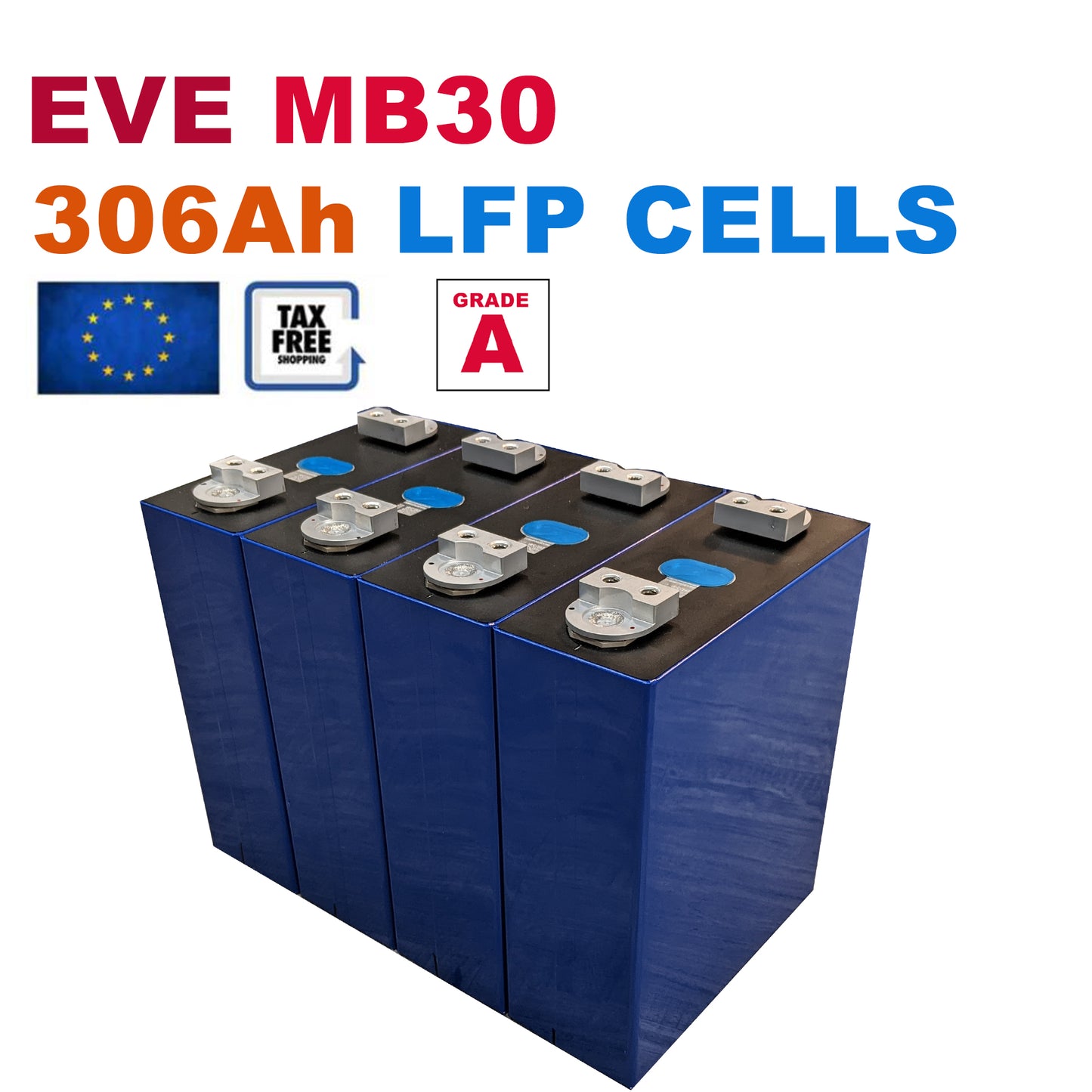 4PCS 3.2V 320ah EVE 306k MB30 HSEV LiFePO4 Baterías recargables Inventario de la UE Pre-pedido