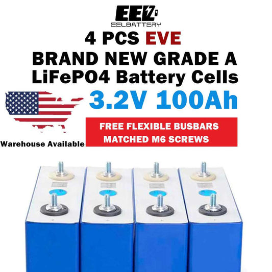 4PCS Level A EVE 3.2v 100Ah Genuine LiFePO4 Battery Cells USA Inventory Free Shipping