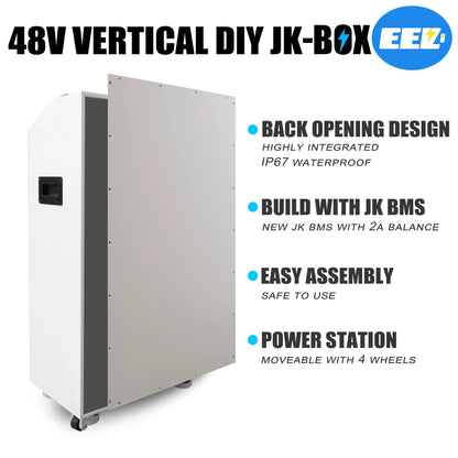 EEL-48V 16S DIY vertical battery case kit with JK 200A Bluetooth BMS,4.3 inch touchscreen | EU stock