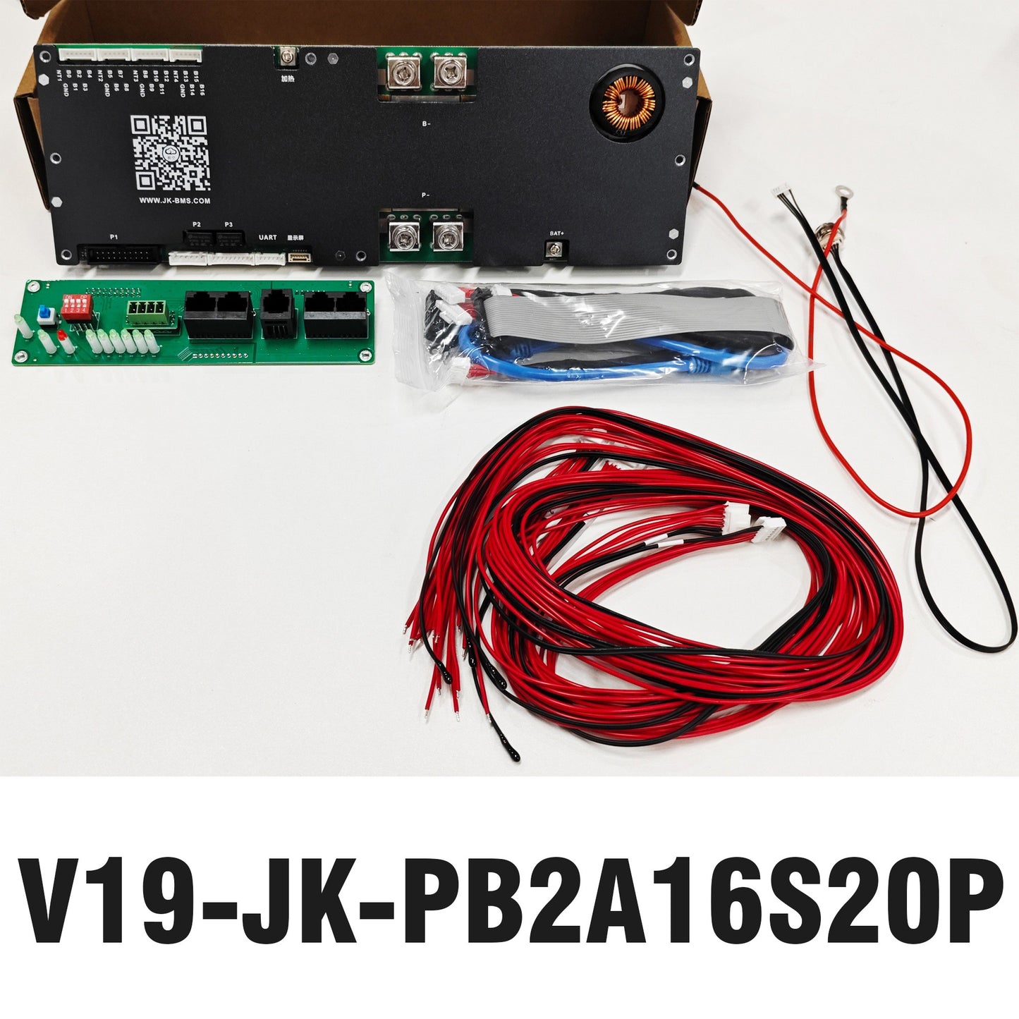 JK V19 200A BMS with signal acquisition line.