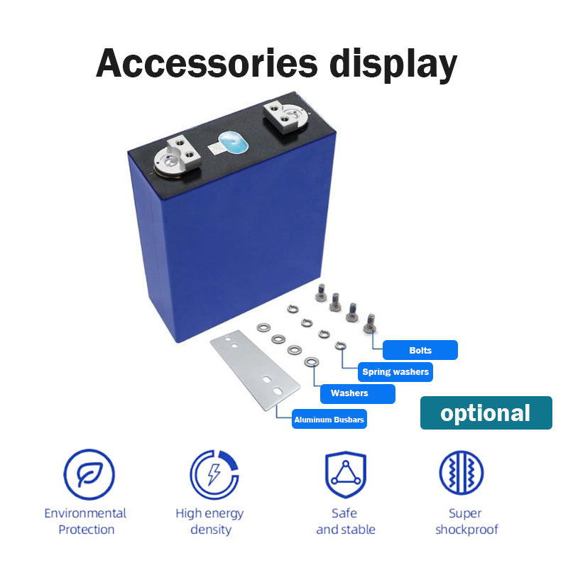 CNEEL Battery's EVE MB31 Class A 314Ah battery cells are available with optional EVE genuine aluminum busbars and stainless steel M6 screws.