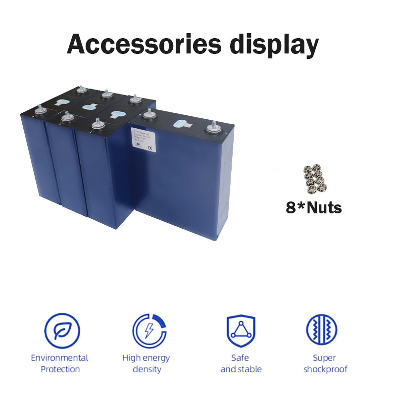 4 CALB 314Ah LiFePO4 cells with 8 M6 nuts