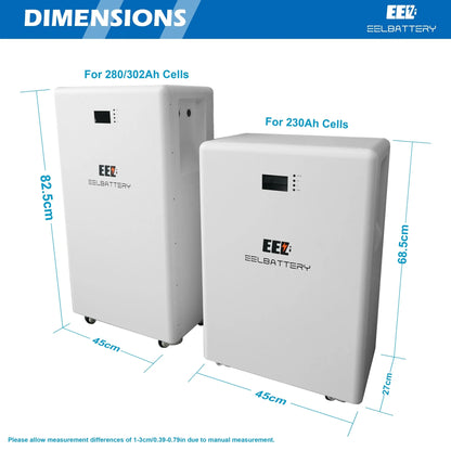 EEL 48V 16S DIY Vertical Battery White Case 51.2V Kits with BMS and Wheels USA Stock