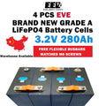 4PCS 3.2V Level A EVE 280Ah lf280k LiFePO4 Battery Cells for DIY Solar Shipping From China