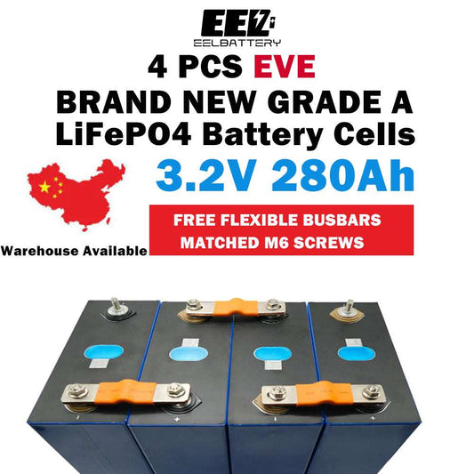 4PCS 3.2V Level A EVE 280Ah lf280k LiFePO4 Battery Cells for DIY Solar Shipping From China