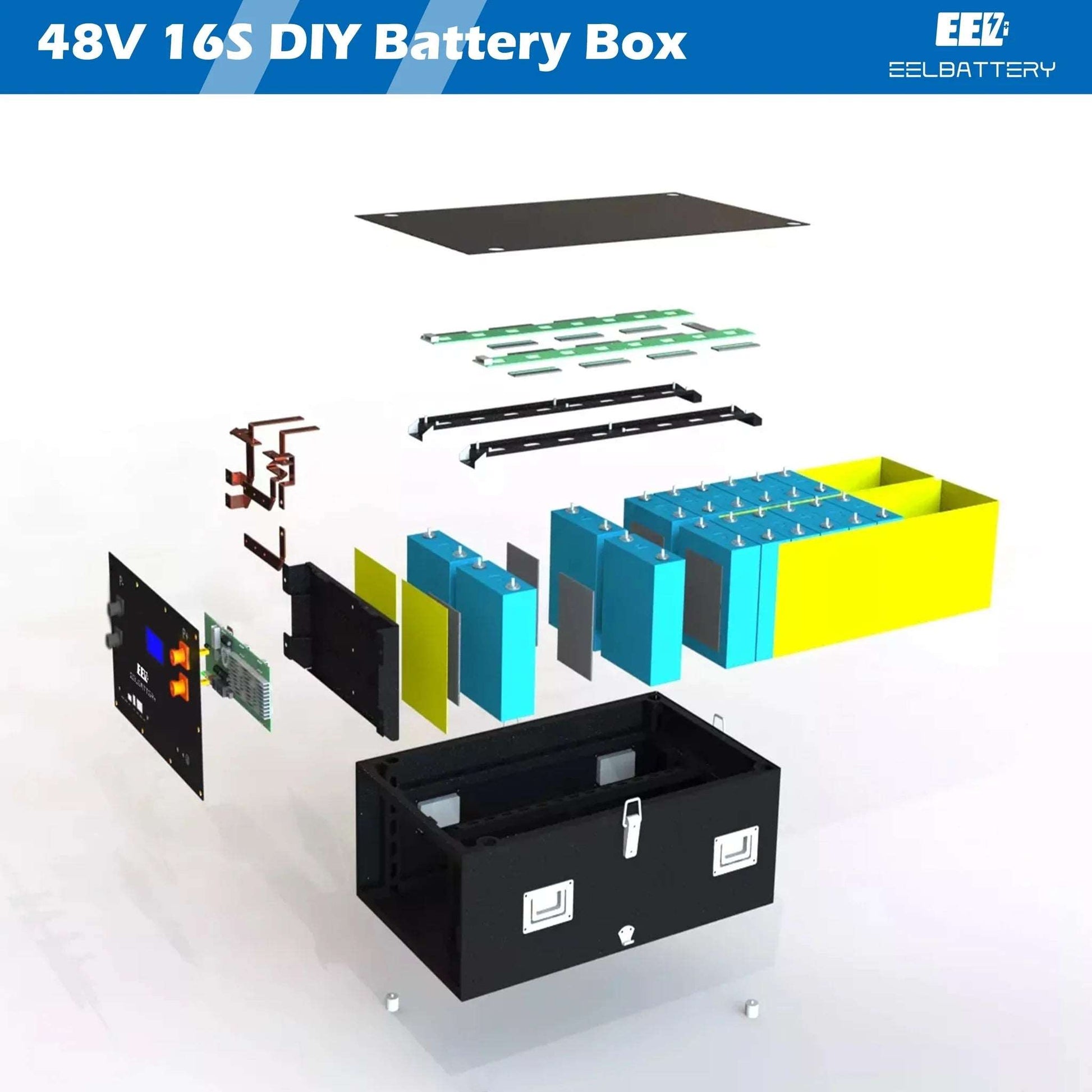 EEL 48V 16S 280 DIY LiFePO4 Battery Case 51.2V System NO BMS Ship From USA warehouse