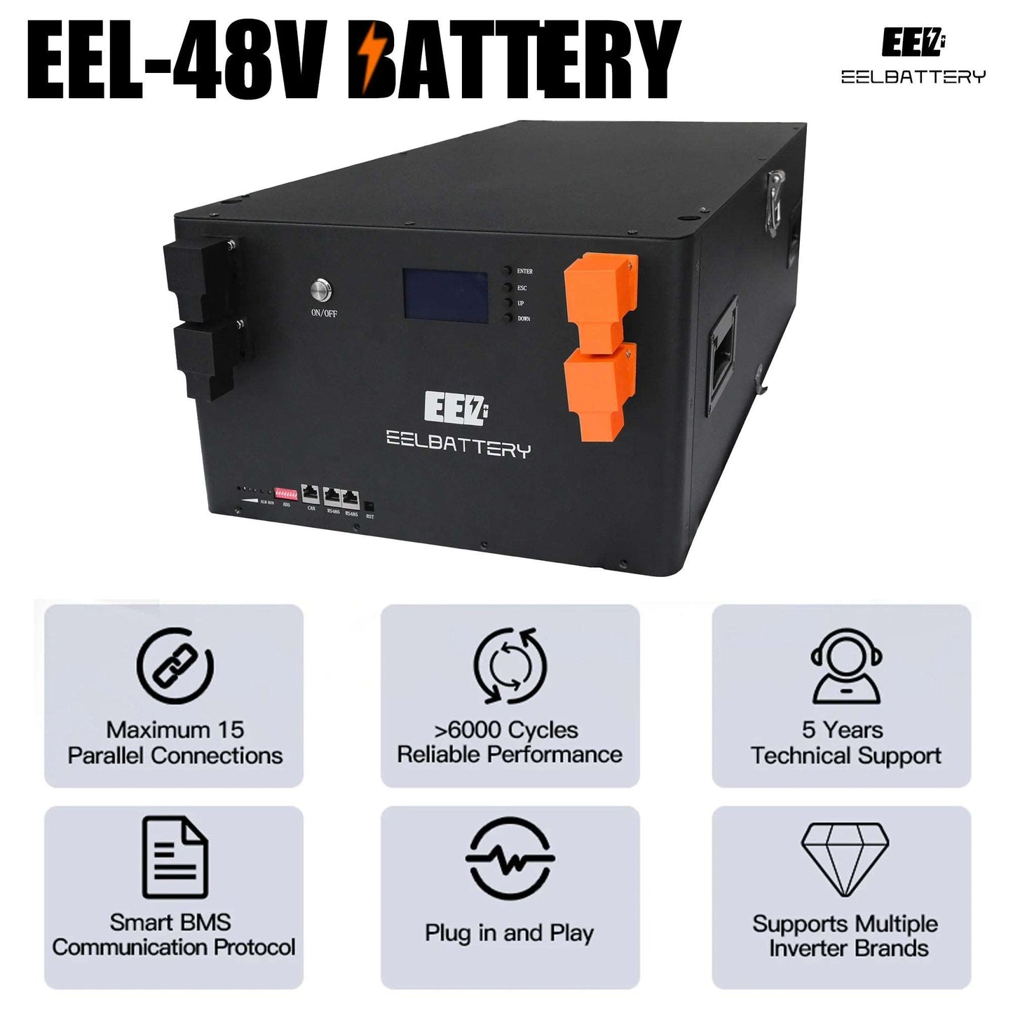 EEL 48V 16S 280 DIY LiFePO4 Battery Case 51.2V System NO BMS Ship From USA warehouse