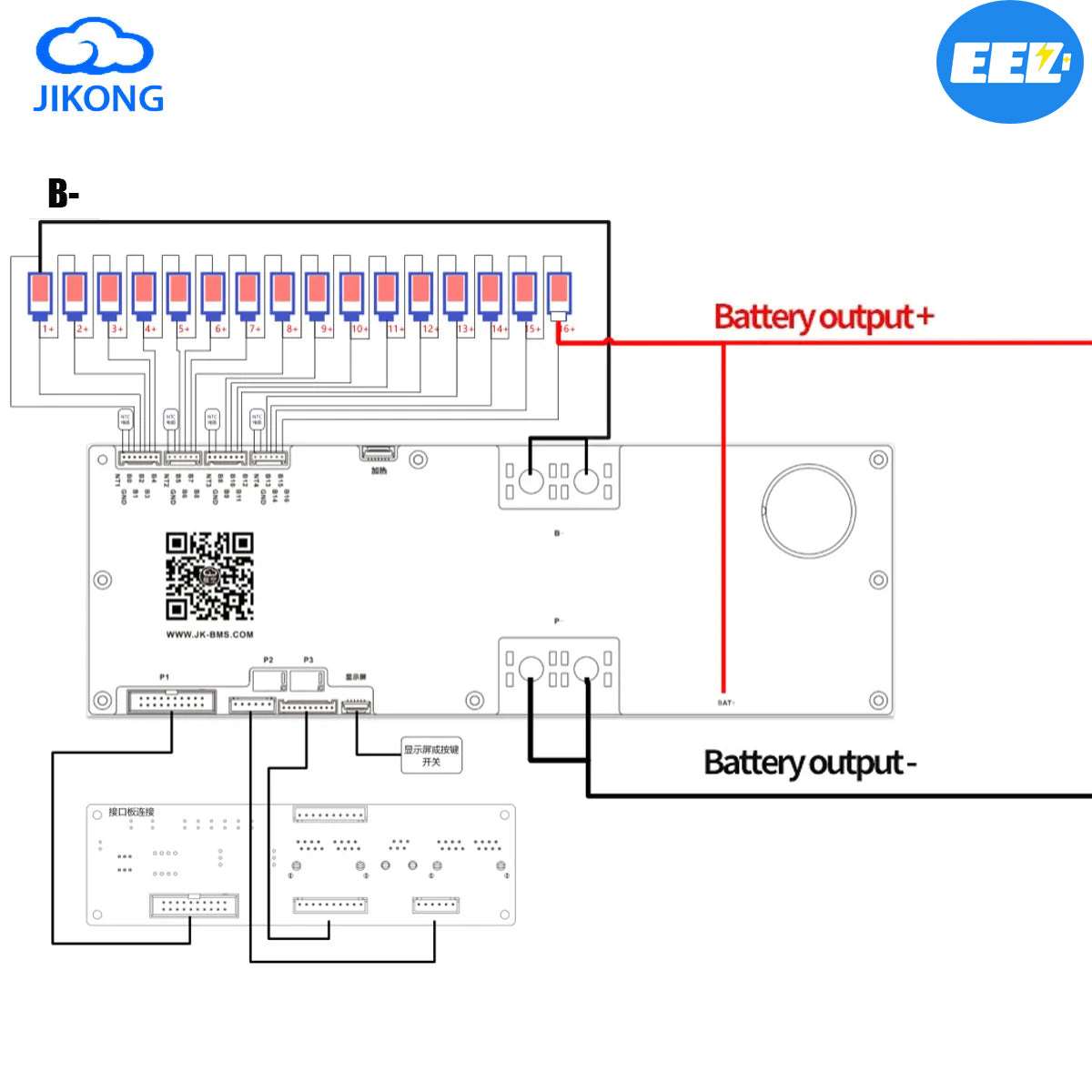 EEL 16S 48V V4 stackable DIY battery case with JK BMS EU stock