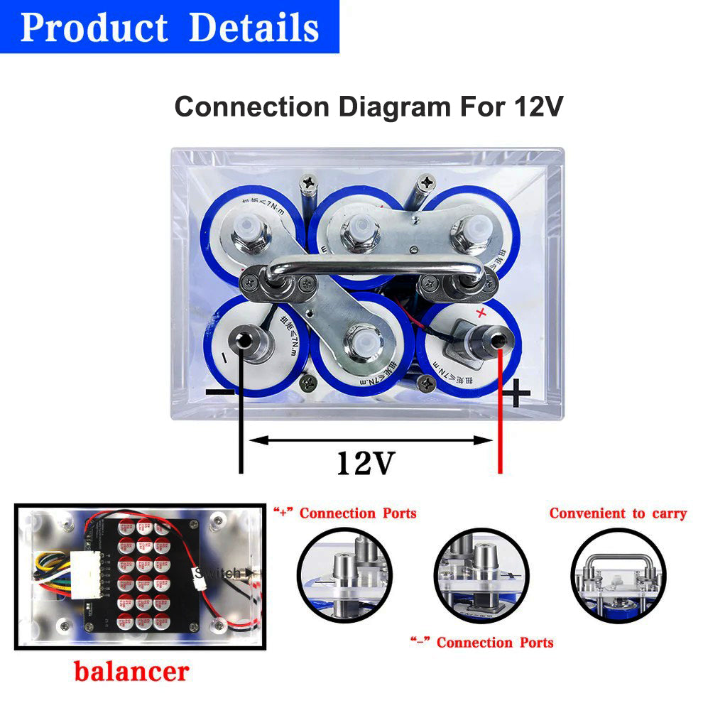 12V Yinlong 40Ah LTO Battery Pack – 6S1P Configuration | Built-in Balancer | 20000 Cycle Life | With Cells | Free Shipping & Tax-Free